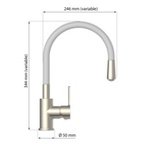 Robinet rabattable gris et inox Eisl FLEXO