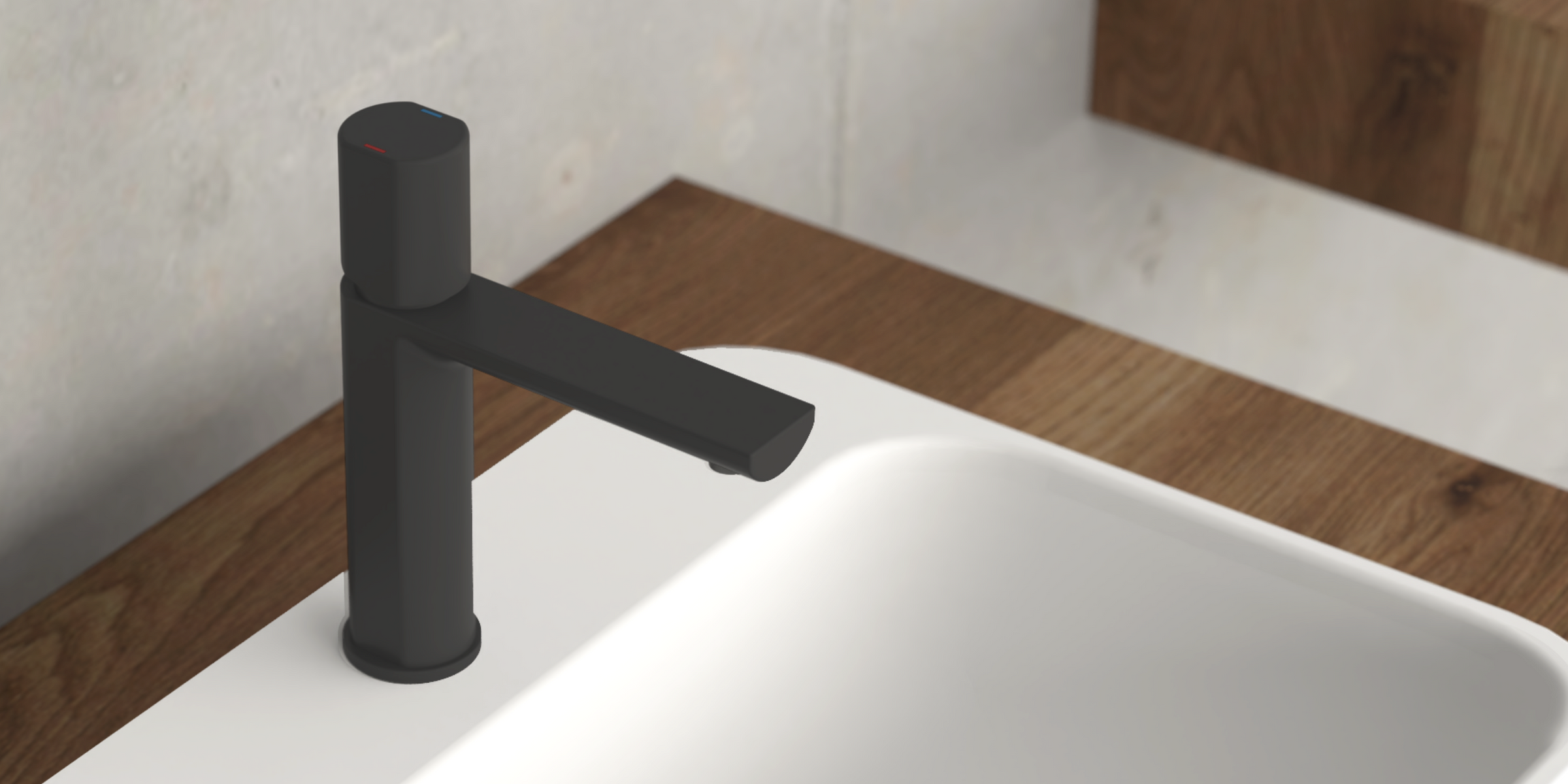 Mitigeur NEW YORK noir mat, parfait pour une ambiance contemporaine.