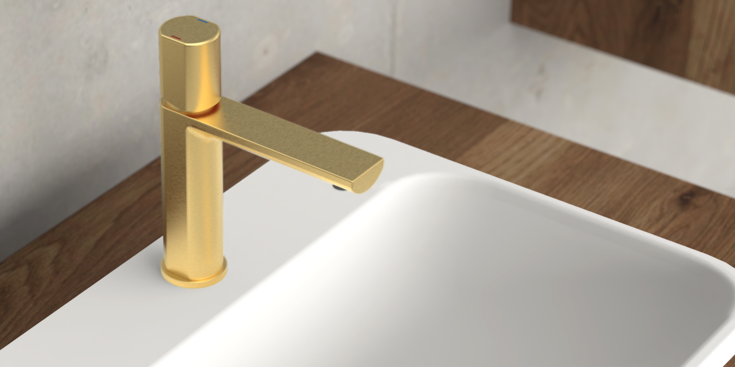 Mitigeur NEW YORK doré, une touche luxueuse pour votre salle de bain.