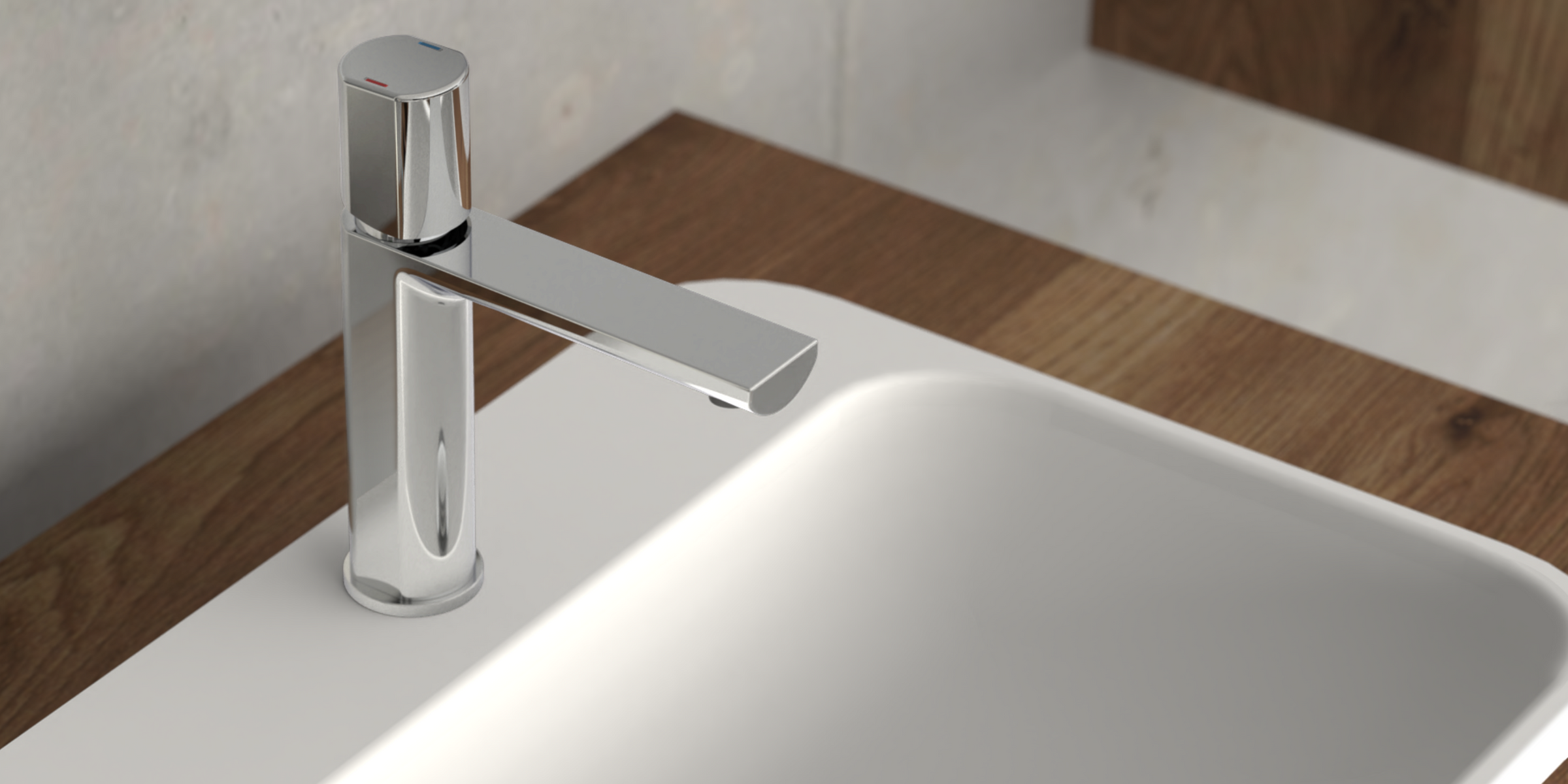 Mitigeur NEW YORK chromé, modernité et fonctionnalité réunies.