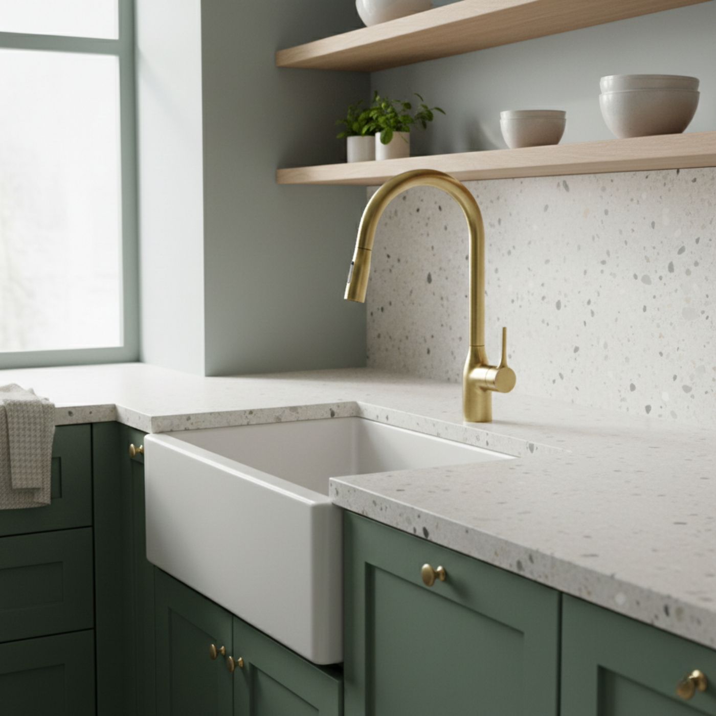 Robinet douchette Luisina doré mat CAMILLE