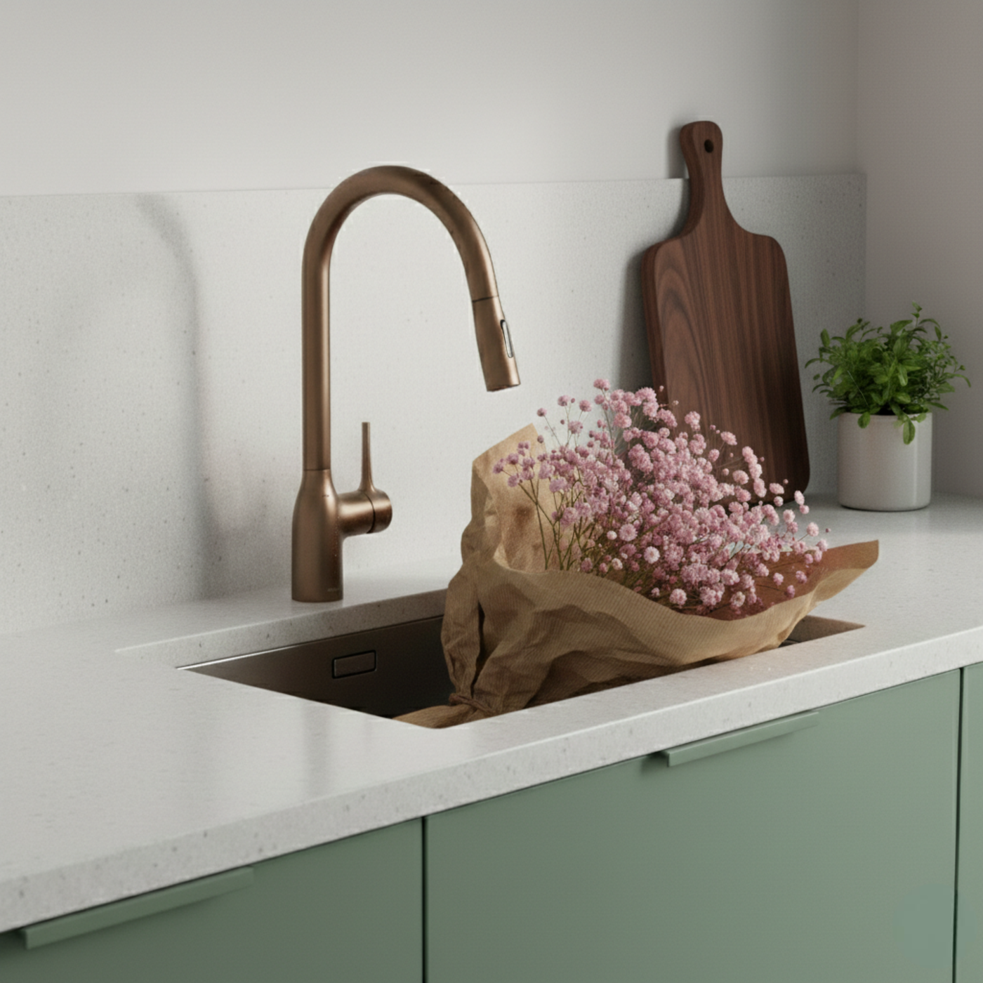 Robinet douchette Luisina CAMILLE marron glacé