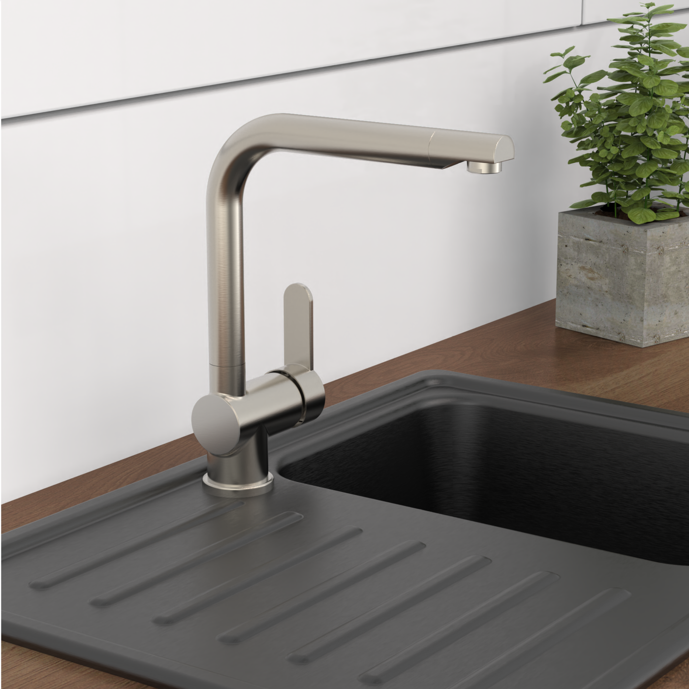 Robinet cuisine Schütte RIO effet inox