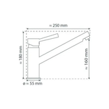 Robinet cuisine Schütte CORNWALL bec droit inox