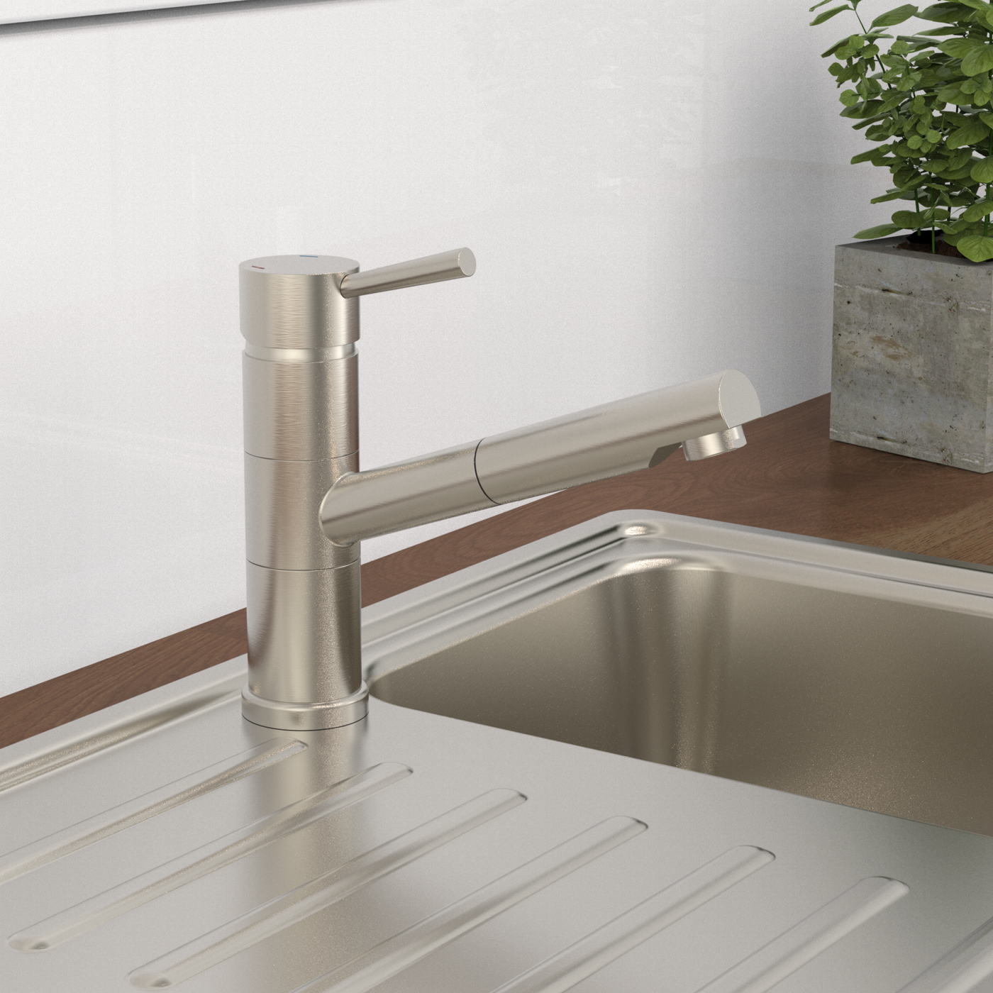 Robinet douchette Schütte UNICORN bec droit inox