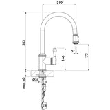 Robinet douchette vintage chromé Chambord OSCAR