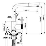 Robinet Douchette Luisina inox massif LOUIS