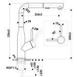 Robinet douchette Luisina inox noir mat ARCHIE