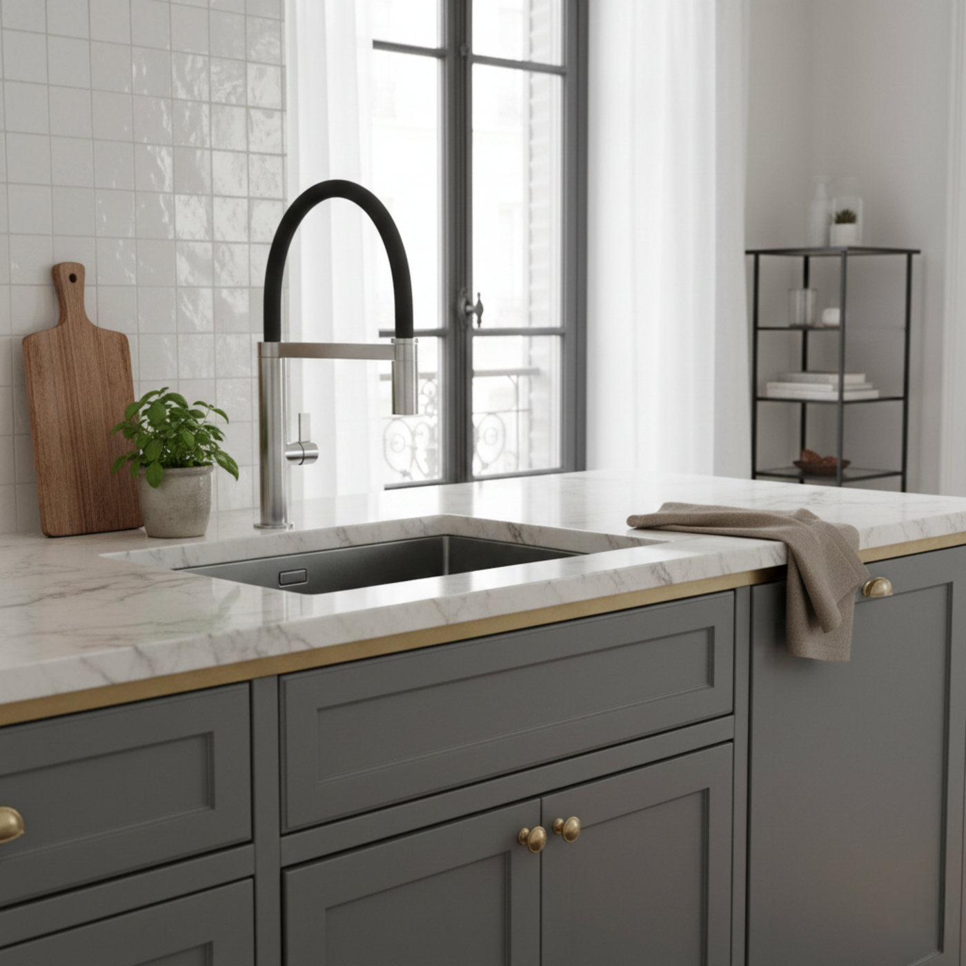 Robinet douchette Luisina inox massif MAHÉ