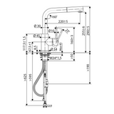 Robinet Douchette Luisina noir et doré LENA