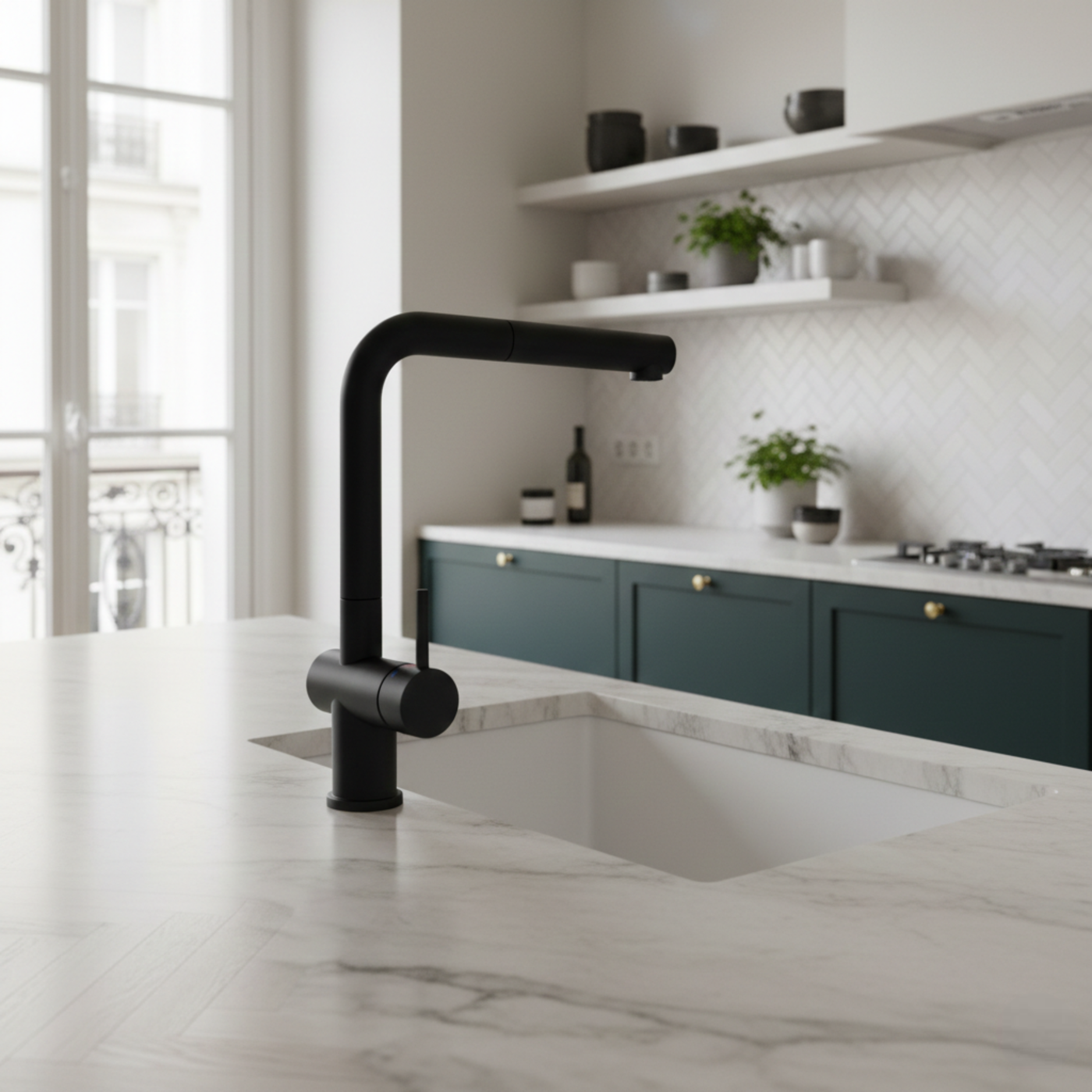 Robinet Douchette Luisina noir mat MATHILDE