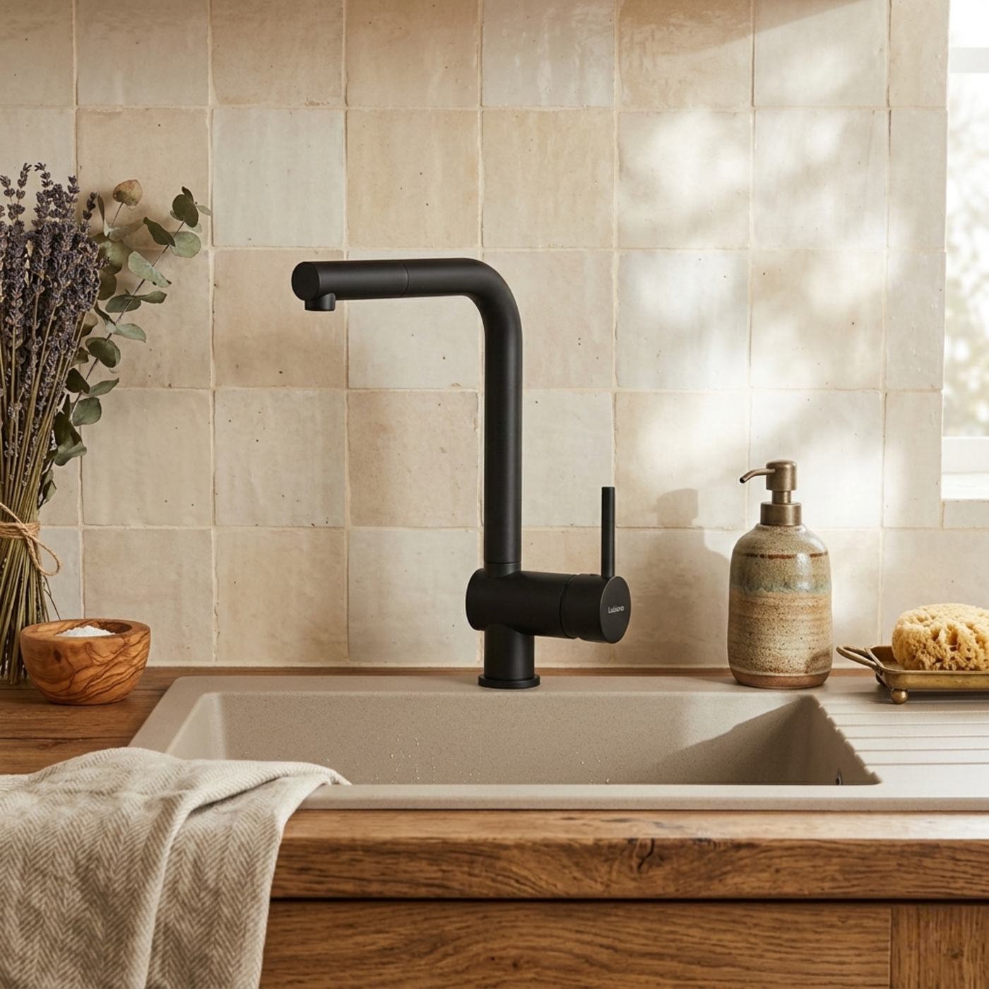 Robinet Douchette Luisina LENNY noir mat