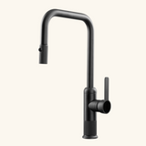 Robinet cuisine douchette Luisina OCTAVE cannelé noir mat