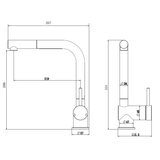 Robinet Douchette Luisina inox massif PVD doré mat CHIARA