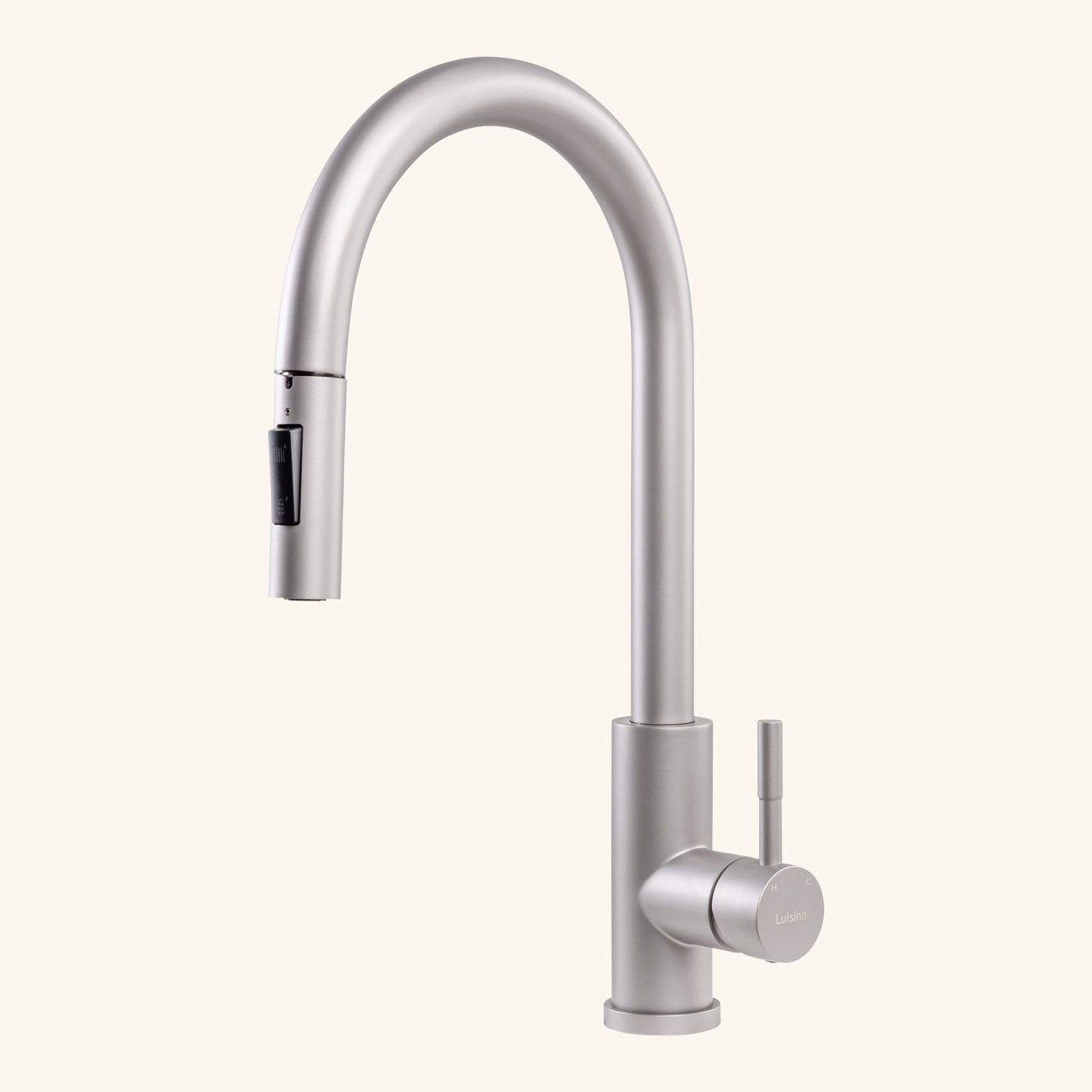 Robinet douchette Luisina inox massif MARCEAU gris perle