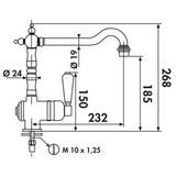 Robinet cuisine vintage noir mat MARIUS
