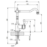 Robinet cuisine vintage noir mat ALFRED
