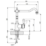 Robinet cuisine vintage noir mat ALFRED