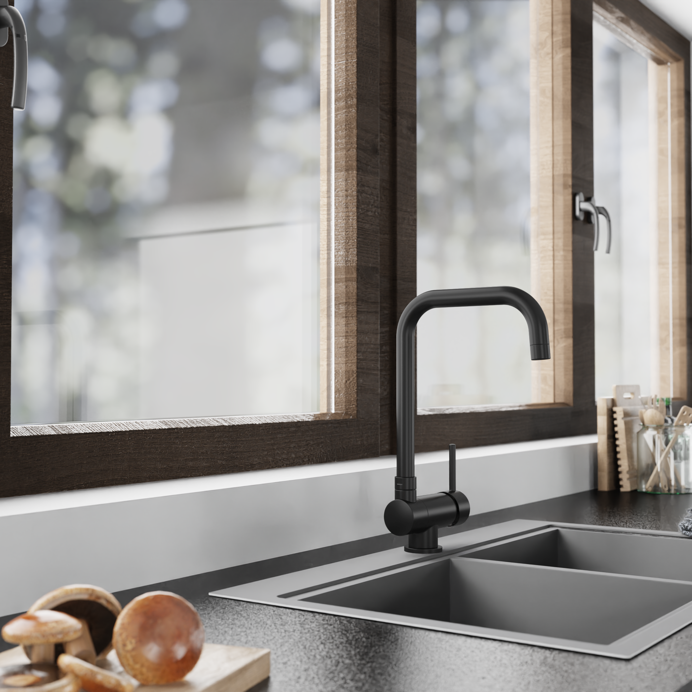 Robinet rabattable Schütte WINDOW noir mat