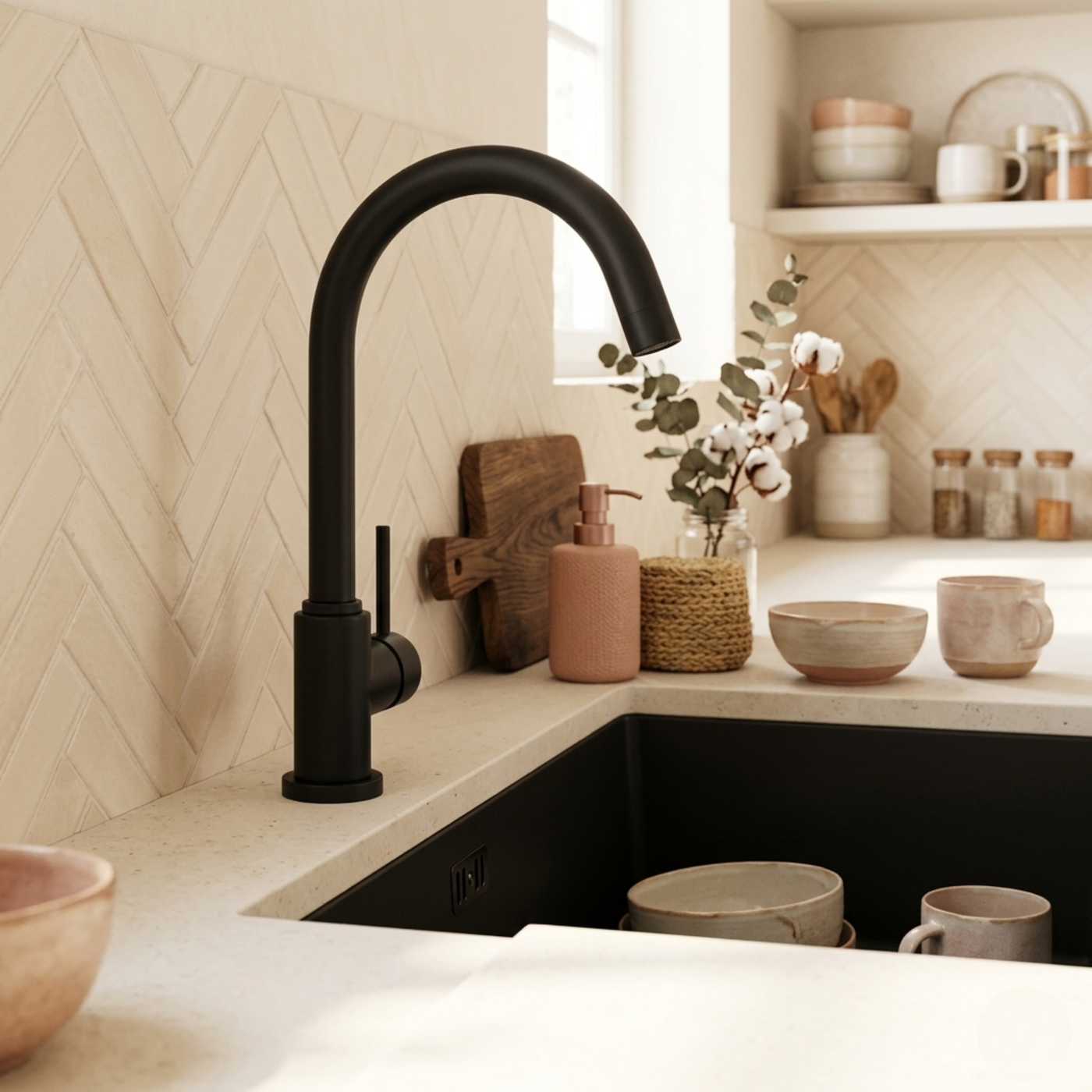 Robinet cuisine Luisina noir mat EDEN