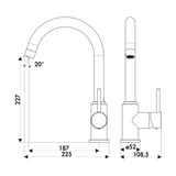 Robinet cuisine Luisina noir mat EDEN