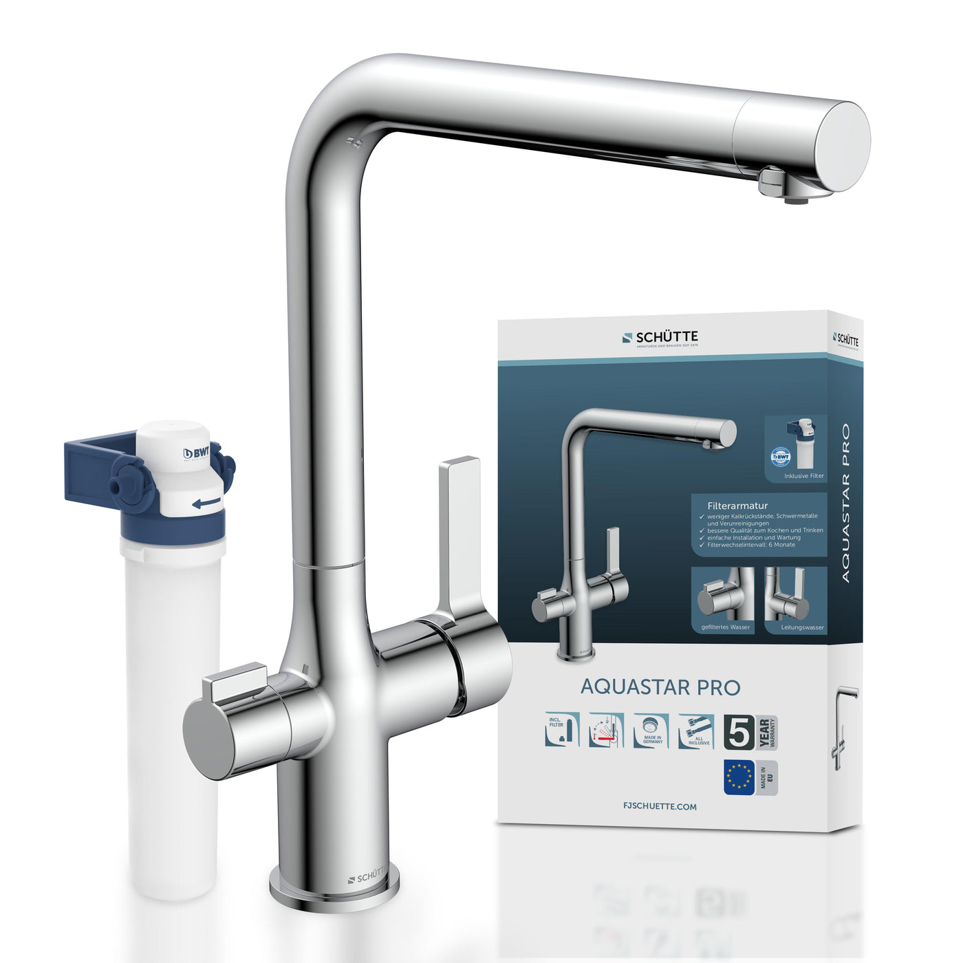 Robinet filtrant Schütte AQUASTAR PRO chromé