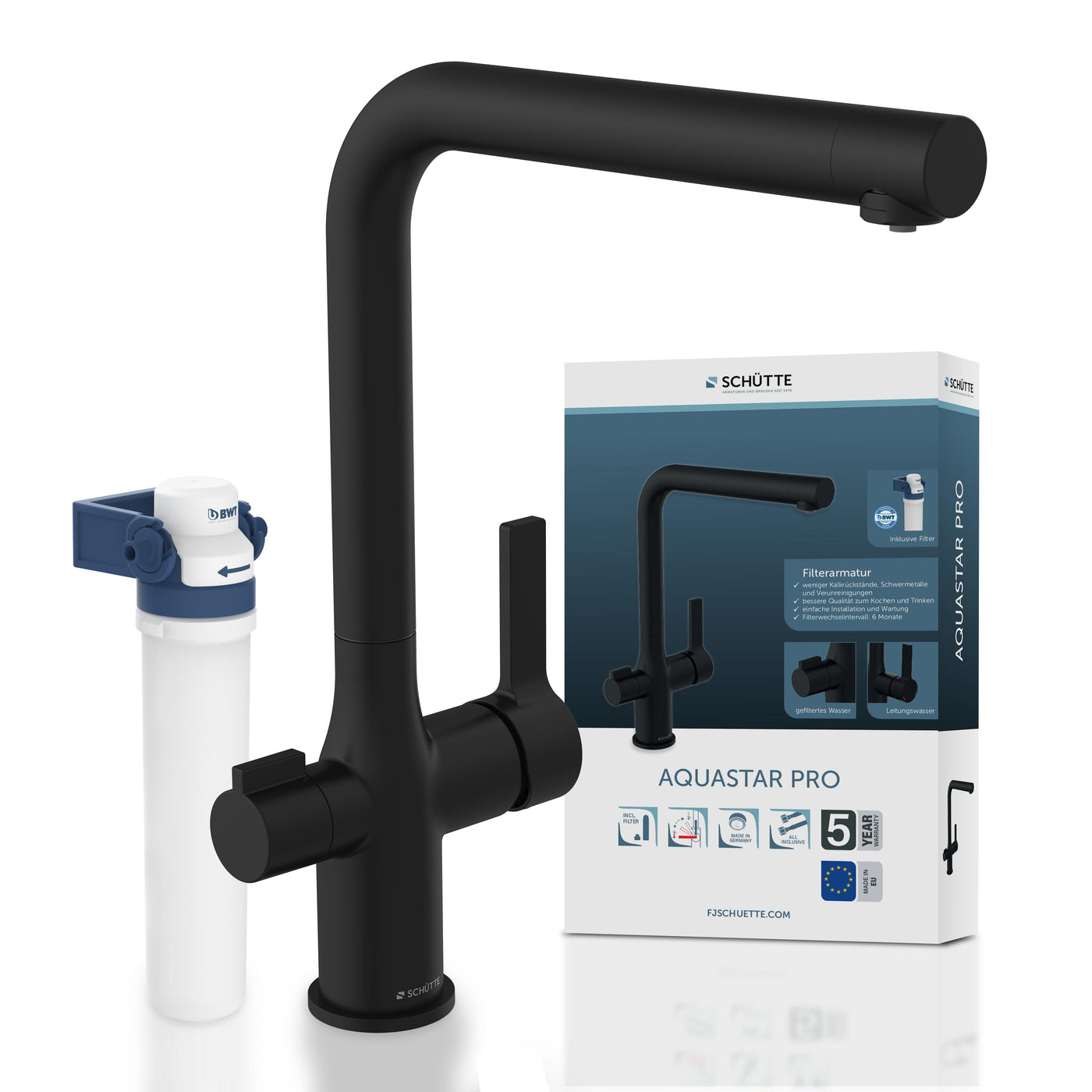 Robinet filtrant Schütte AQUASTAR PRO noir mat