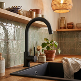 Robinet cuisine Luisina bec pivotant noir mat RAPHAEL
