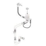 Vidage automatique 1 bac CUIPD093 pour évier sous plan inox - Siphon gain de place
