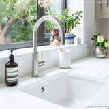 Vidage manuel 1 bac CUIPD123 pour évier céramique CISTERNA et FELIX - Siphon gain de place