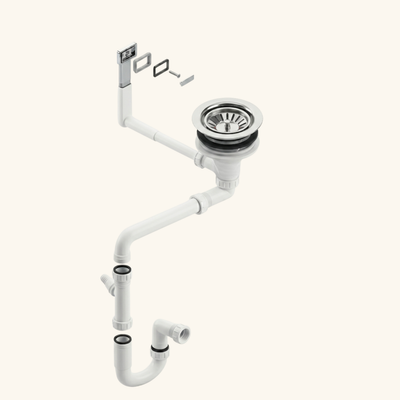 Vidage manuel 1 bac CUIPD245 pour évier inox Luisina VIBRATO - Siphon gain de place