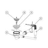 Vidage bonde manuel 1 bac CUIPD246 pour V&B CISTERNA et SUBWAY COMPACT - Siphon gain de place