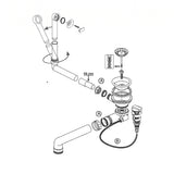 Vidage automatique 1 bac CUIPD254 pour évier Villeroy & Boch ARCHITECTURA - Siphon gain de place