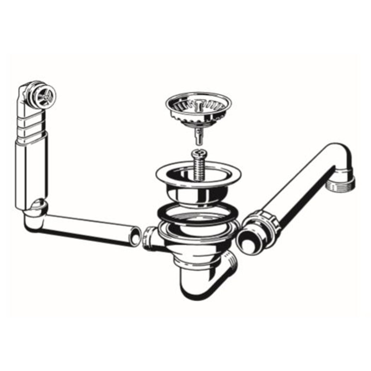 Vidage manuel 1 bac CUIPD305 évier Villeroy & Boch TRADITION - Siphon gain de place