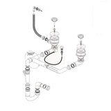 Vidage automatique gain de place CUIPD316 pour évier 2 bacs - Siphon gain de place