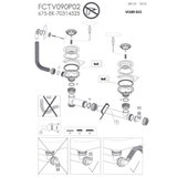 Vidage manuel CUIPD341 pour évier TUNIA 2 bacs - Siphon gain de place