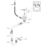 Vidage manuel 1 bac CUIPD366 pour évier Emeraude - Siphon gain de place