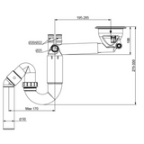Vidage bonde automatique gain de place 1 bac CUIPD389-A pour évier - Siphon gain de place