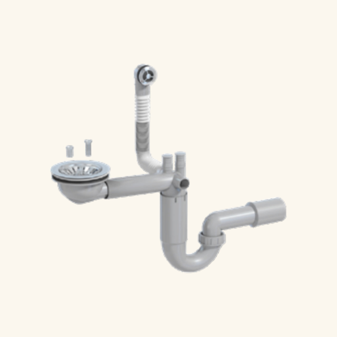 Vidage manuel 1 bac CUIPD391 pour évier granit - Siphon gain de place