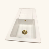 Vidage Bonde manuelle évier 1 bac doré sans siphon - Gain de place