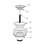 Bonde évier chromée pour évier sans trop plein