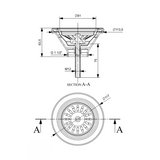 Bonde évier chromée pour évier sans trop plein