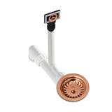 Vidage Bonde manuelle évier 1 bac cuivre brillant sans siphon - Gain de place