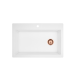 Vidage Bonde manuelle évier 1 bac cuivre brillant sans siphon - Gain de place