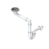 Vidage 1 bac écoulement libre pour évier sans trop plein - Siphon gain de place