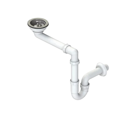 Vidage 1 bac écoulement libre pour évier sans trop plein - Siphon gain de place