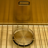 Évier sous-plan inox doré Luisina LEGATO 1 bac 560x440 - Grille et cache bonde doré inclus