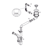 Vidage Bonde manuelle évier 1 bac granit HARMONIE inox PVD doré - Siphon gain de place