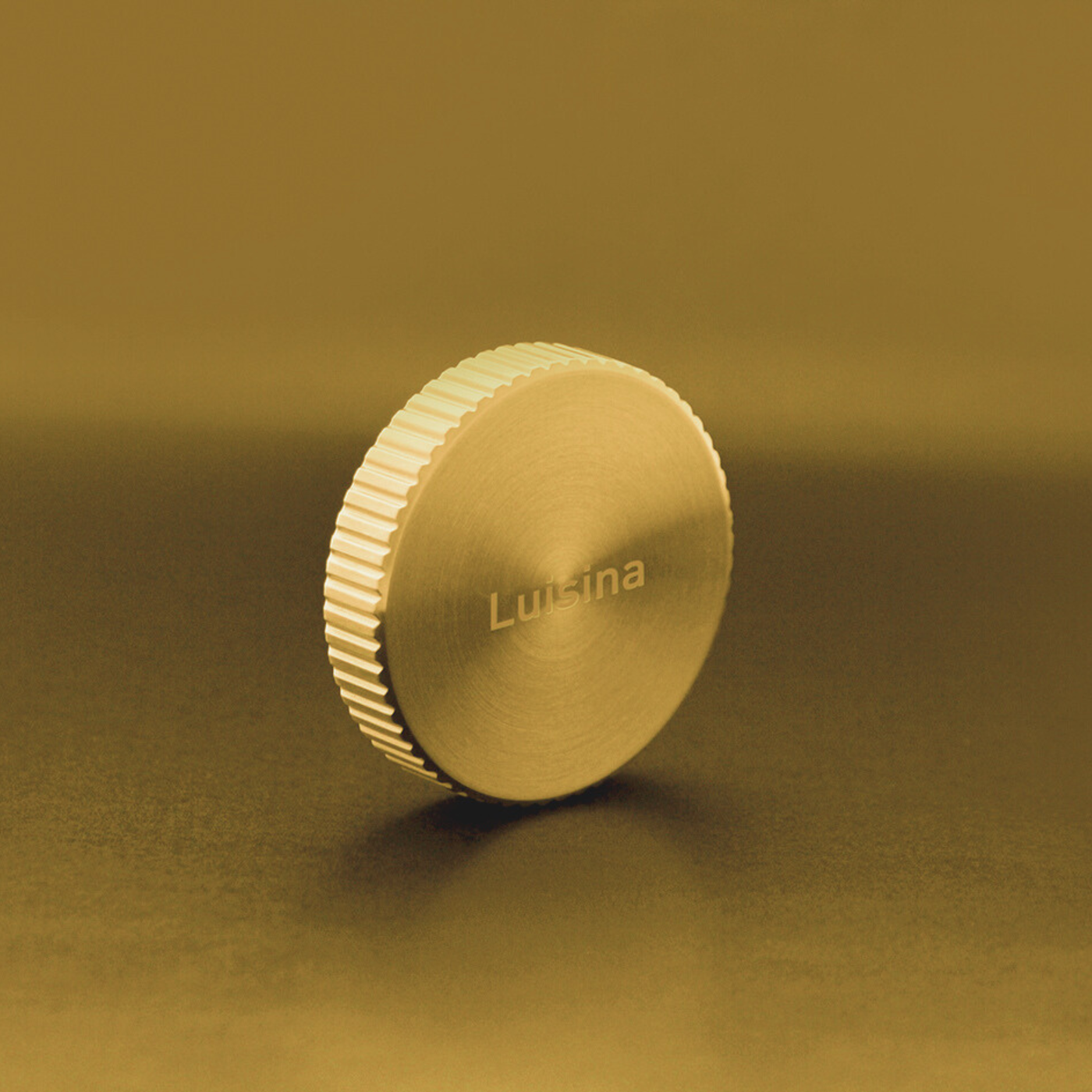 Bouton vidage automatique évier Luisina rond cannelé inox PVD doré