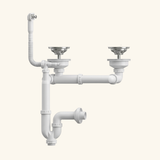 Vidage CUIPD663-A pour évier inox NINO 2 bacs 120 cm - Siphon gain de place